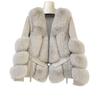 Fashion Sheepskin Coat Genuine Womens Fox Fur Winter