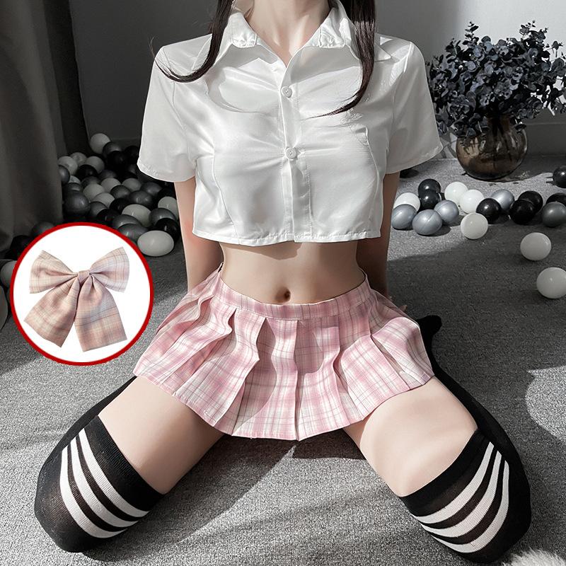 Sexy Sexy Student Dress Jk Uniform Pleated Skirt Seduction Cute Plaid Suit Sailor Role Performance