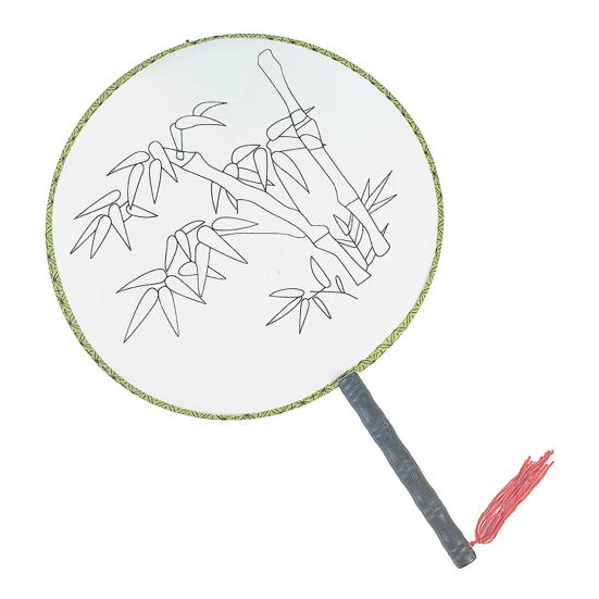 DIY Malířský Kulatý Vějíř s Dřevěnou Rukojetí Ručně vyráběný Dekorativní Vějíř Čínský Styl Nedokončený Ruční Vějíř Řemesla Dekorace