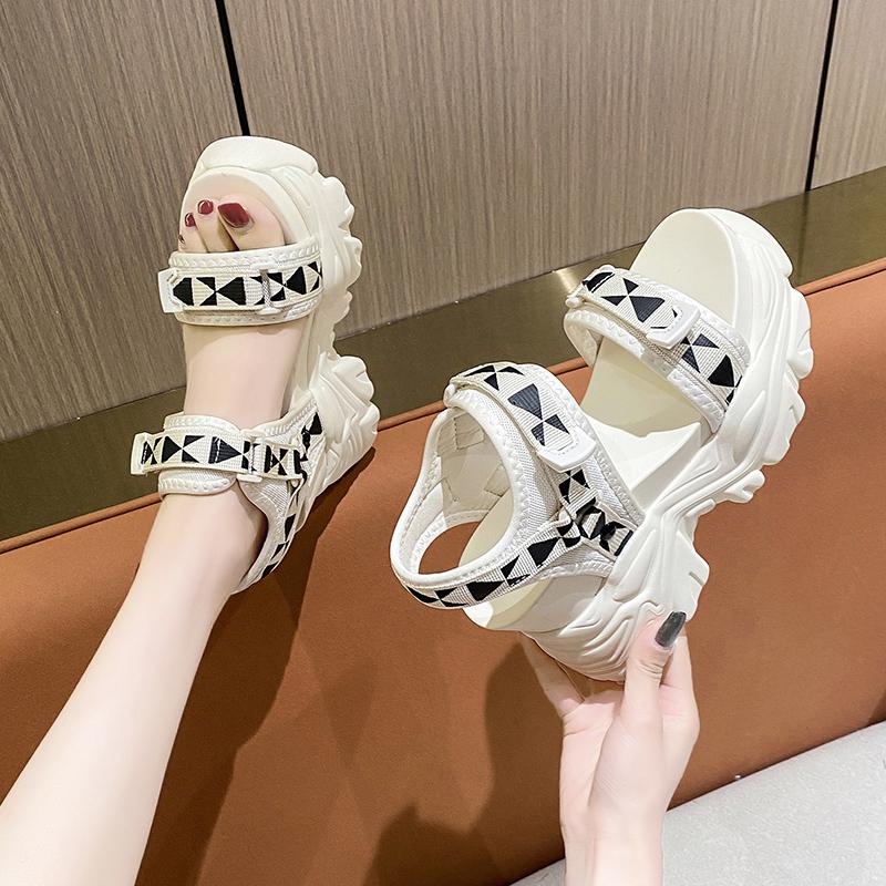 Fashion 10.5CM Summer Women Platform Sandals Open Toe Wedges High Heels Thick Bottom Beach Shoes Woman Casual Comfort Chunky Sandalias