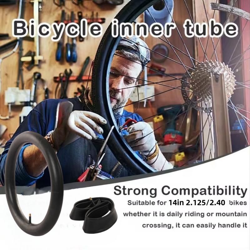 14 Zoll 14x2.125/2.4 Butyl-Gummi Schlauch mit abgewinkeltem Ventil für Elektrorad E-Bike Roller Reifen Fahrradteile Zubehör