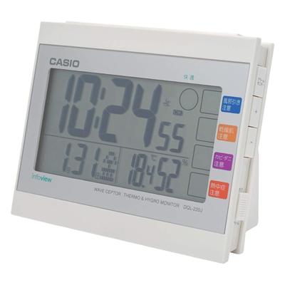 CASIO Alarm Clock Radio White Digital Living Environment Temperature Humidity Calendar Display X W15 X D7cm DQL-220J-7JF Size H11.6