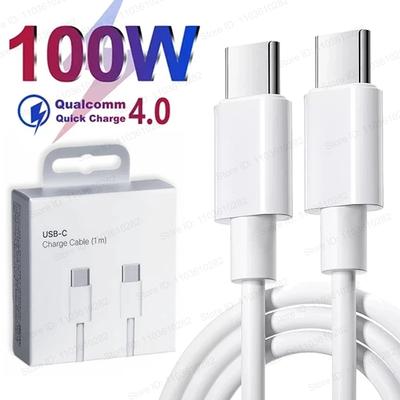 Cabo USB C para Tipo C de 100W PD para iPhone 15 Plus 15 Pro Max Samsung Moto Honor Realme Xiaomi Cabo de Carregamento Rápido Duplo Tipo-C