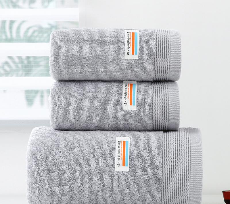 

Комплект из 3 банных полотенец, индивидуально упакованный комплект банных полотенец, чистое хлопковое полотенце класса А, большое банное полотенце, впитывающее, утолщенное, из хлопка 70x140cm&3pcs серый