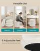 SONGMICS Vanity Stool, Round Ottoman with Storage, Upholstered Foot Stool, Removable Lid, for Living Room, Bedroom, Easy Assembly