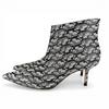 Ausgezeichnete JIMMY CHOO Stiefeletten MARINDA 65 Monogramm Silber Damen 37.5 Gebraucht