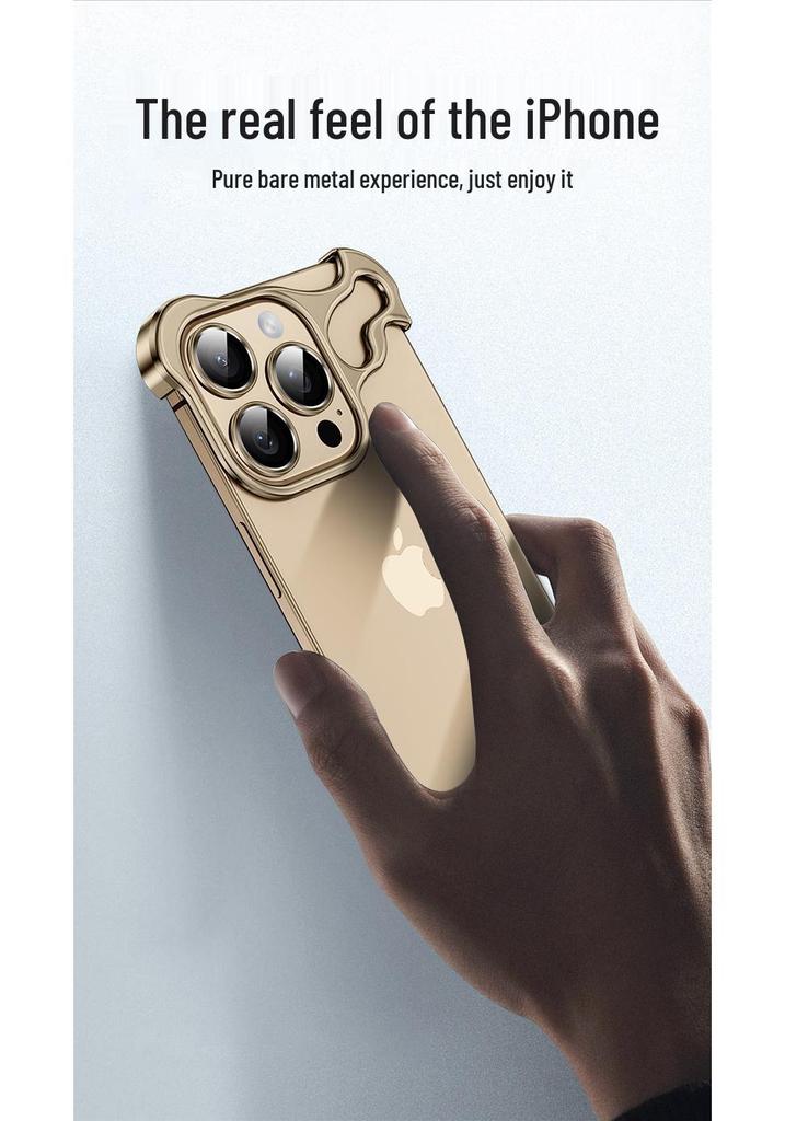 Kompatibel mit iPhone 17 Pro Max: Metall-Eckschutz in unregelmäßiger Form & randloser Linsenschutz für iPhone 14-13.