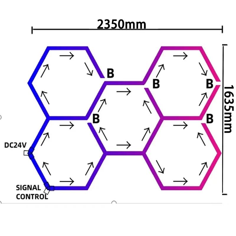 RGB Hexagon LED Light APP Control Honeycomb Garage Lamps 110-265V Music Sync for Bar Restaurant Room Decor Ceiling Lighting