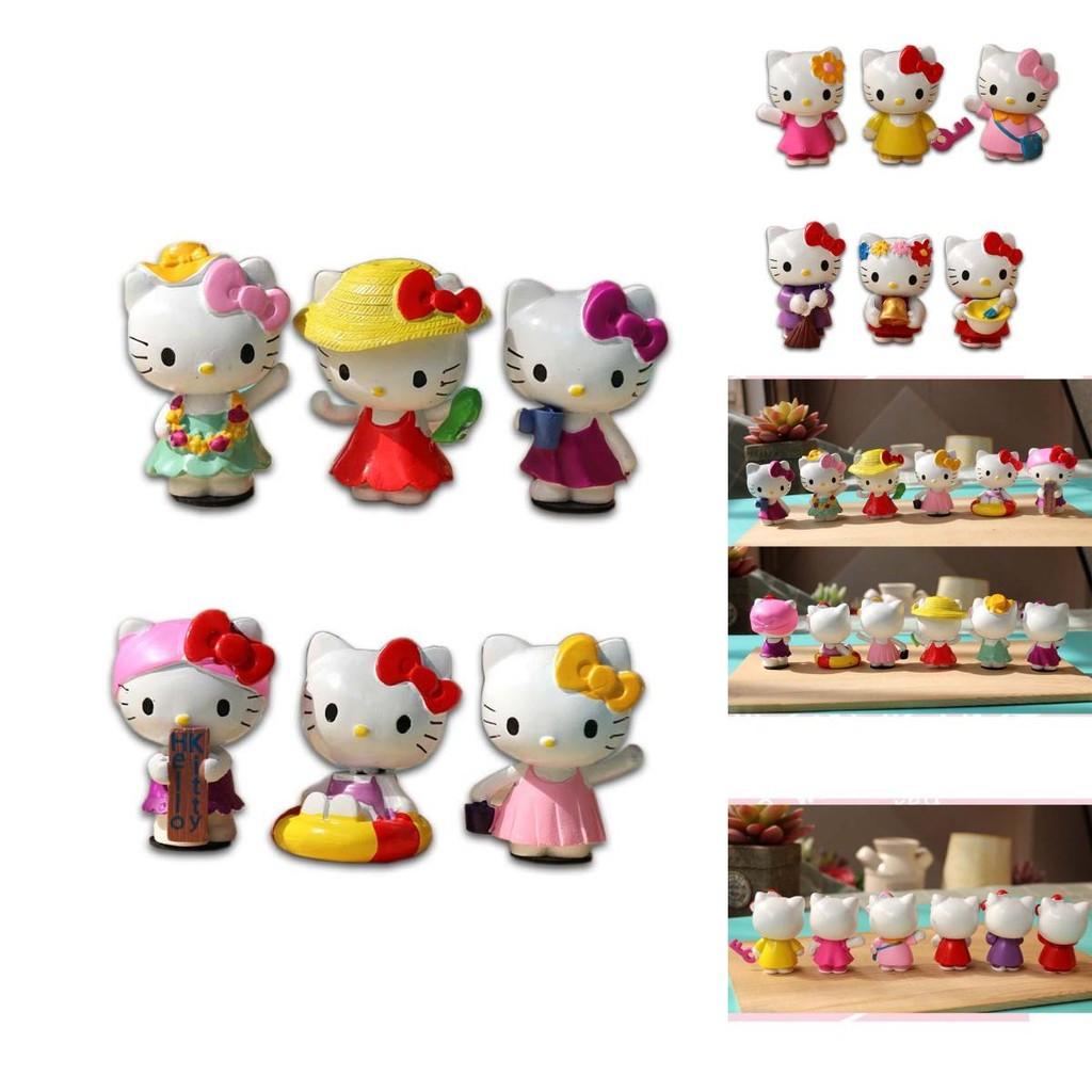 Adorable 6pcs Hello Kitty Kuromi Sanrio Cute Dolls Accessories For Collectors
