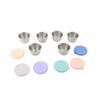 6pcs Salad Dressing Containers 70ml   Proof Reusable 304 Stainless Steel Condiment Cups with Silicone Lids for Picnic Barbecue