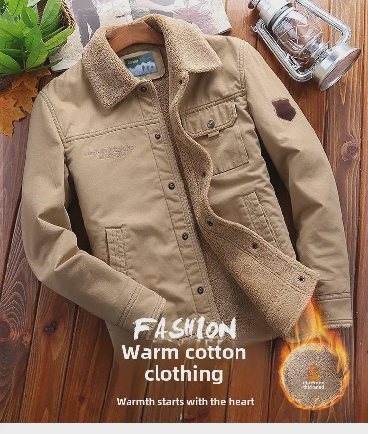 2024 Men's Winter Velvet Cotton Casual Korean-Style Jacket – Trendy Fit Warm Coat