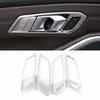 For BMW 3-Series G20 - Matte Silver Inner Door Handle Bowl Decor Trim 4*
