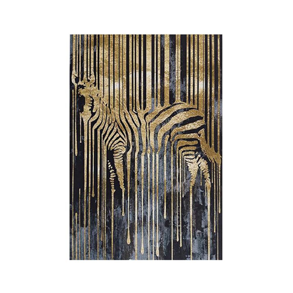 Modern Abstract Canvas Painting Interior Gold Foil Horse Zebra Animals Poster And Prints Wall Pictures For Living Room Decor
