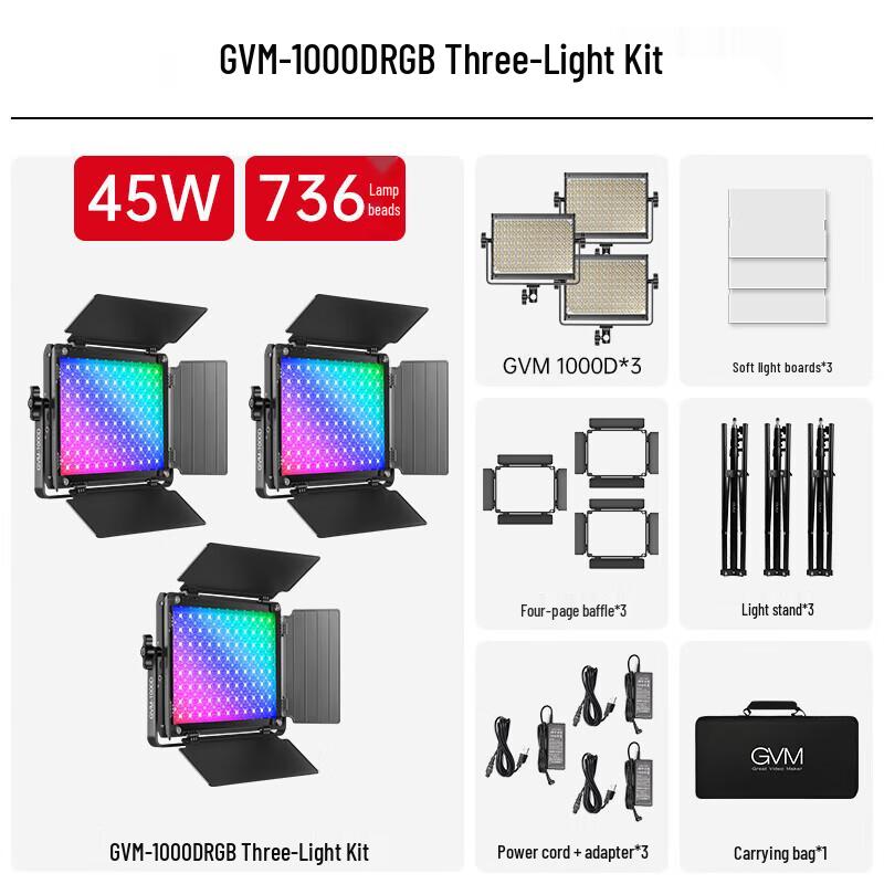 GVM RGB LED Video Light Kit