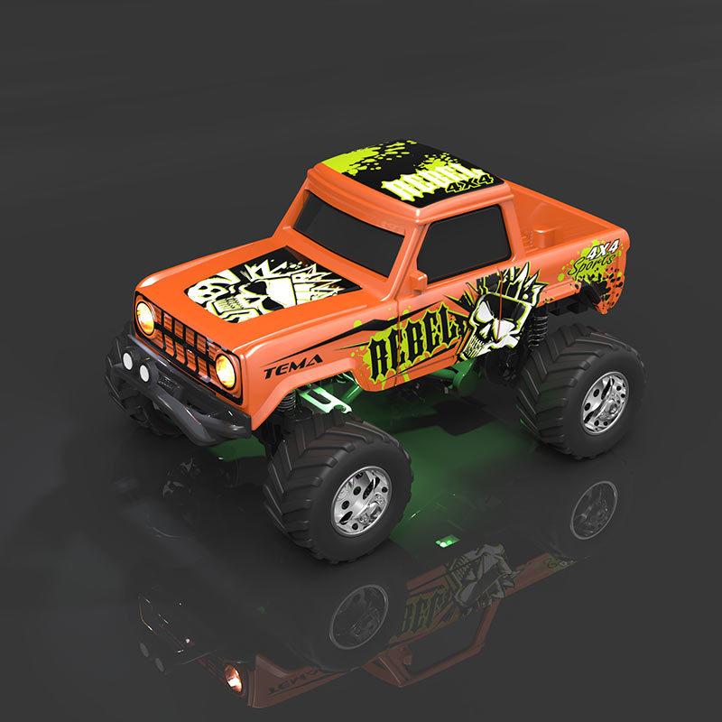 1:64 Mini Alloy RC Off Road Pickup Truck 2.4GHz Bluetooth App Control 3 Speed Shockproof LED Lights Powerful Motor For Kids