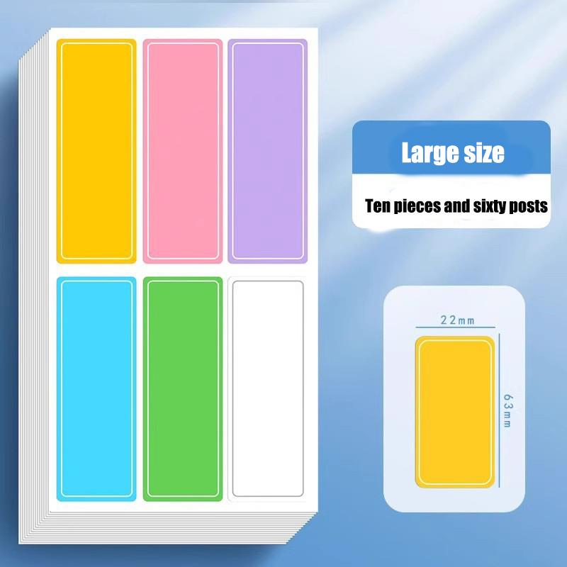 Colored Self-adhesive Paper Waterproof Label Stickers Self-adhesive Handwritten Name Stickers Name Stickers Date and Food Labels