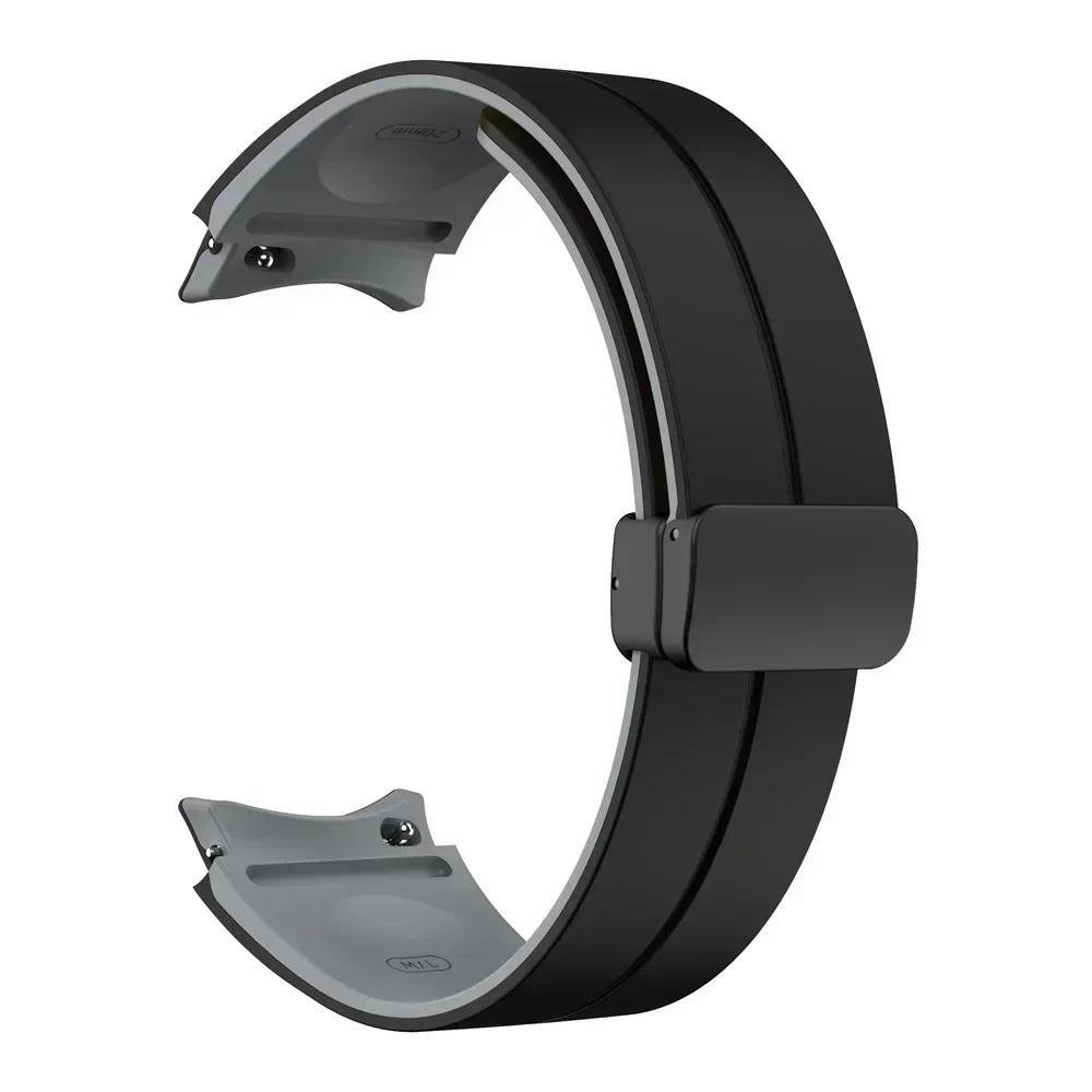 Sport-Silikonarmband für Samsung Galaxy Watch 7 6 4 5 40mm 44mm/5 Pro Armband 6 4 Classic 47/46/43mm Magnetverschluss Uhrenarmband