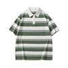 Dernier Polo rayé pour homme à manches courtes T-shirt pour homme à revers fin Haut court