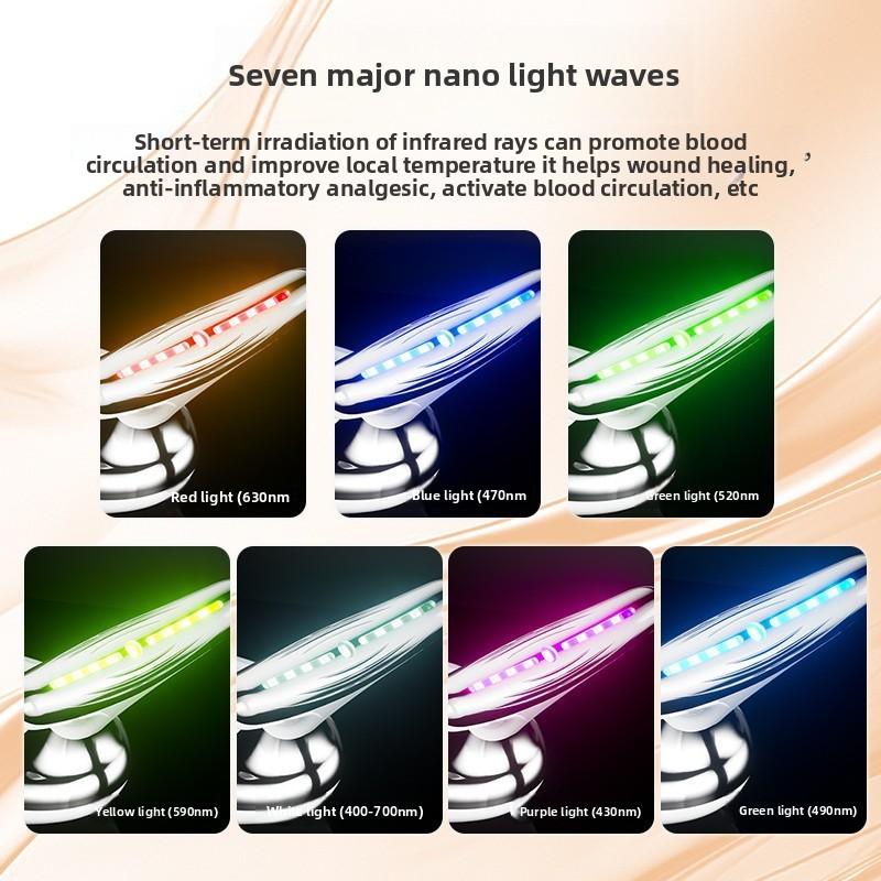 New Neck Beauty Instrument Vibration Massage Neck Pattern Instrument Small Iron Lift Neck Facial Color Light Introduction Beauty Instrument