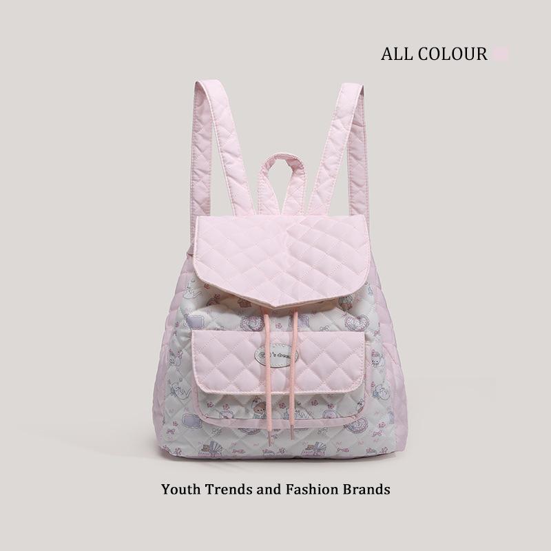 

Сетка маленький рюкзак рюкзак 2025ins двойное плечо весна с материнским коносаментом ароматный Фэнлин маленький портативный ветер одно плечо женский розовый