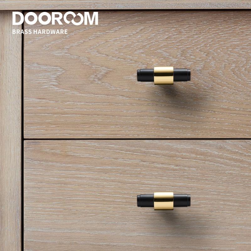 Dooroom Brass Furniture Handles Black Gold Light Luxury Modern Nordic Drawer Wardrobe Dresser Long Cabinet Knobs Pulls
