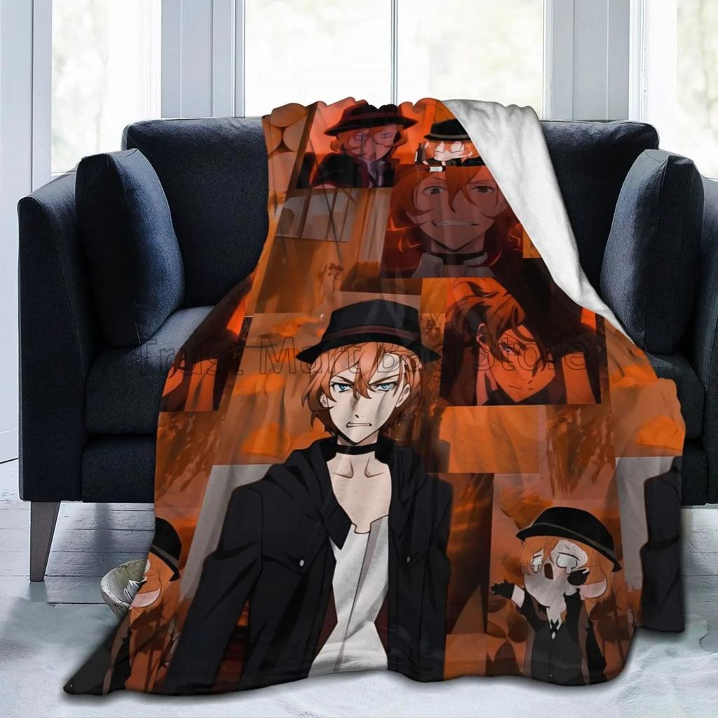 Bungou Stray Dogs Nakajima Atsushi Serie TV Chuuya Nakahara Coperta di Flanella Morbida Calda Accogliente Leggera per Bambini Adulti