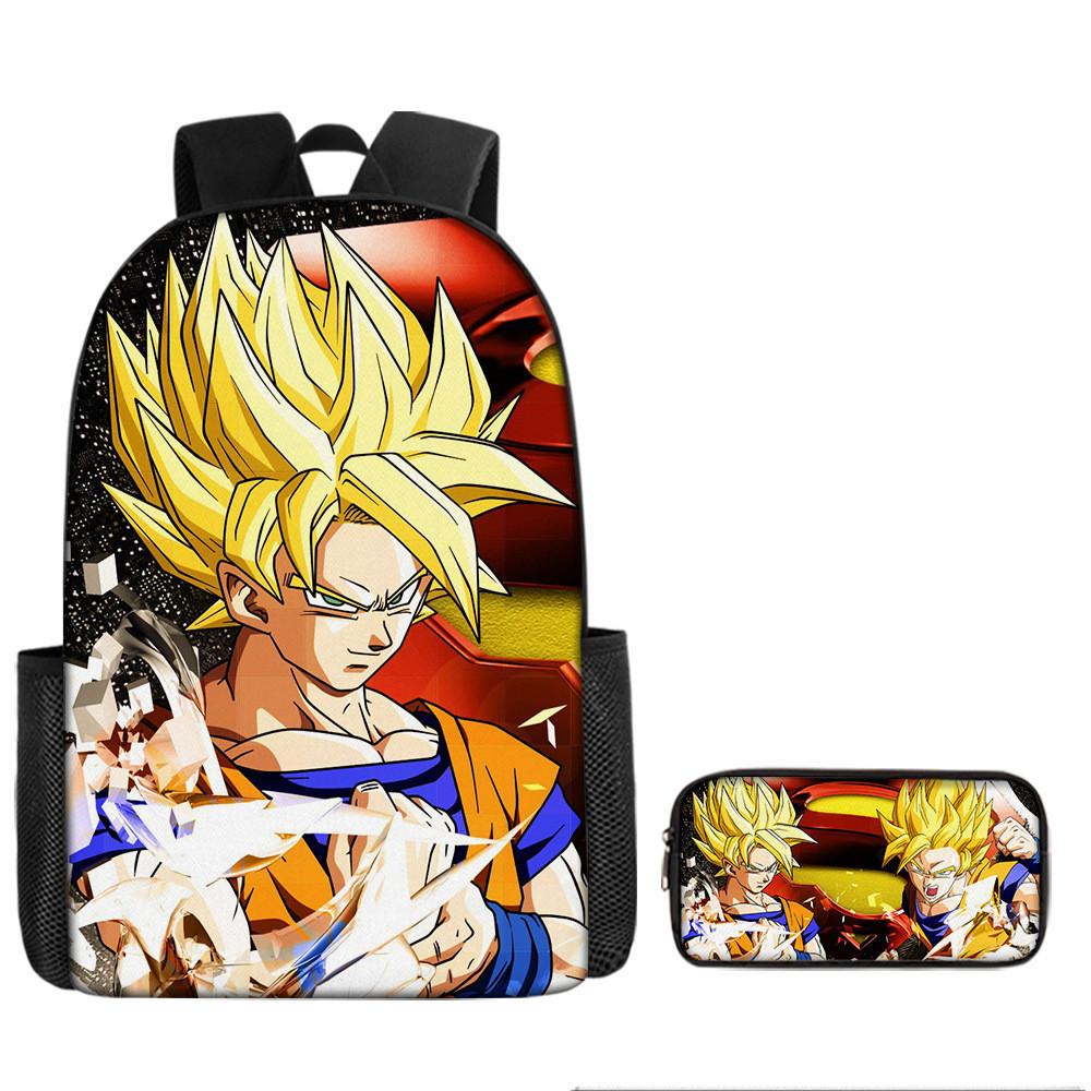 Dragon Ball Kids Backpack Set With Breathable Oxford Fabric For School Use
