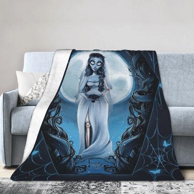 Novelty Design Corpse Bride Cartoon Movie Film Blanket Super Soft Velvet  Relax Throw Blanket Machine Washable
