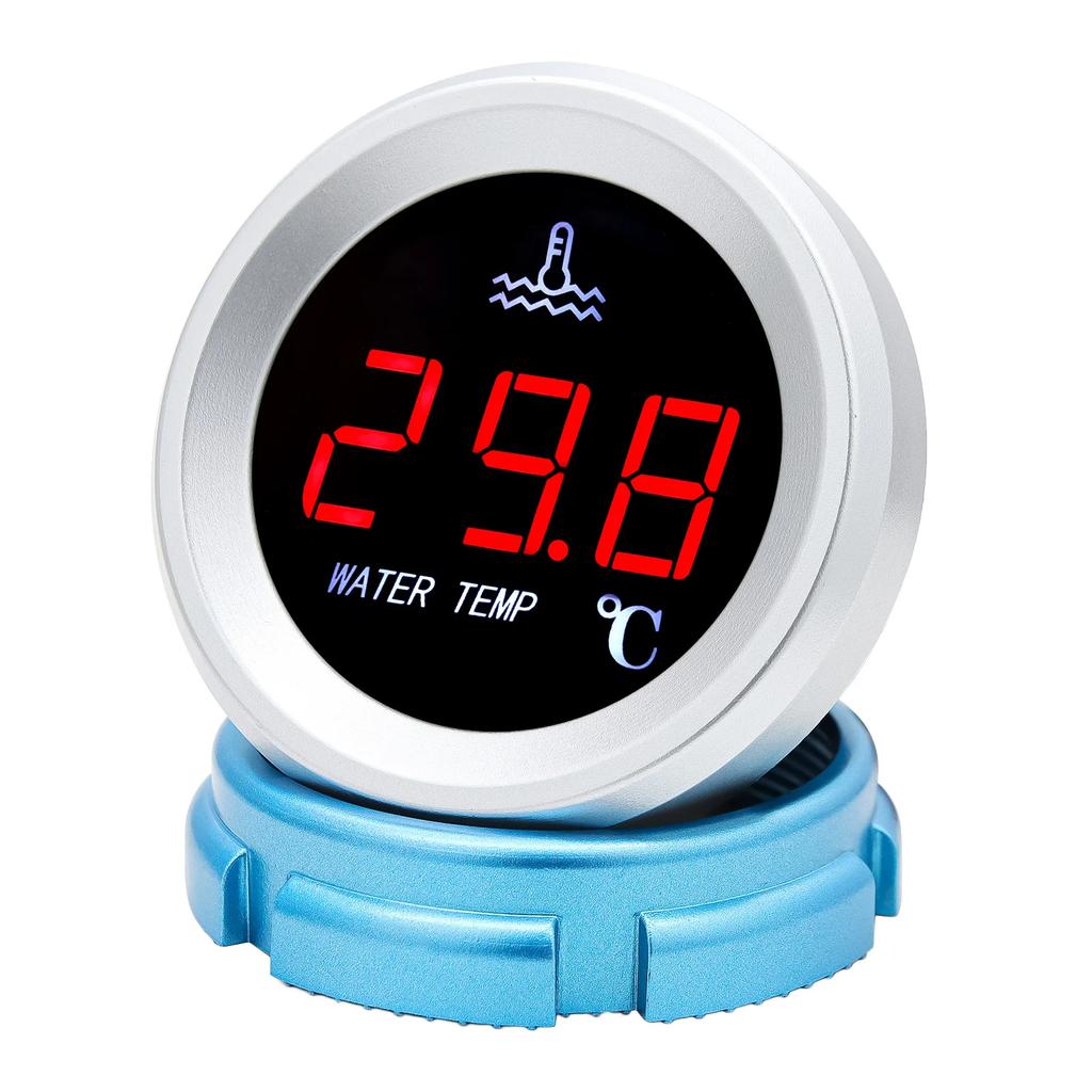 Digital 0-120℃ Water Temperature Gauge with Alarm Radiator Tempe Joint Pipe Sensor Hose Adapter 26-40mm for Gasoline Diesel Car