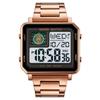 SKMEI 2033 Metal Style Digital Watch Waterproof LED Luminous Casual Square Clock reloj hombre Rectangle Men's Electronic watches