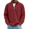 Cord-Sweatshirts Herren Herbst Einfarbig Langarm Kleidung Herren Lässig Locker Reißverschlusskragen T-Shirts Mann Oberbekleidung