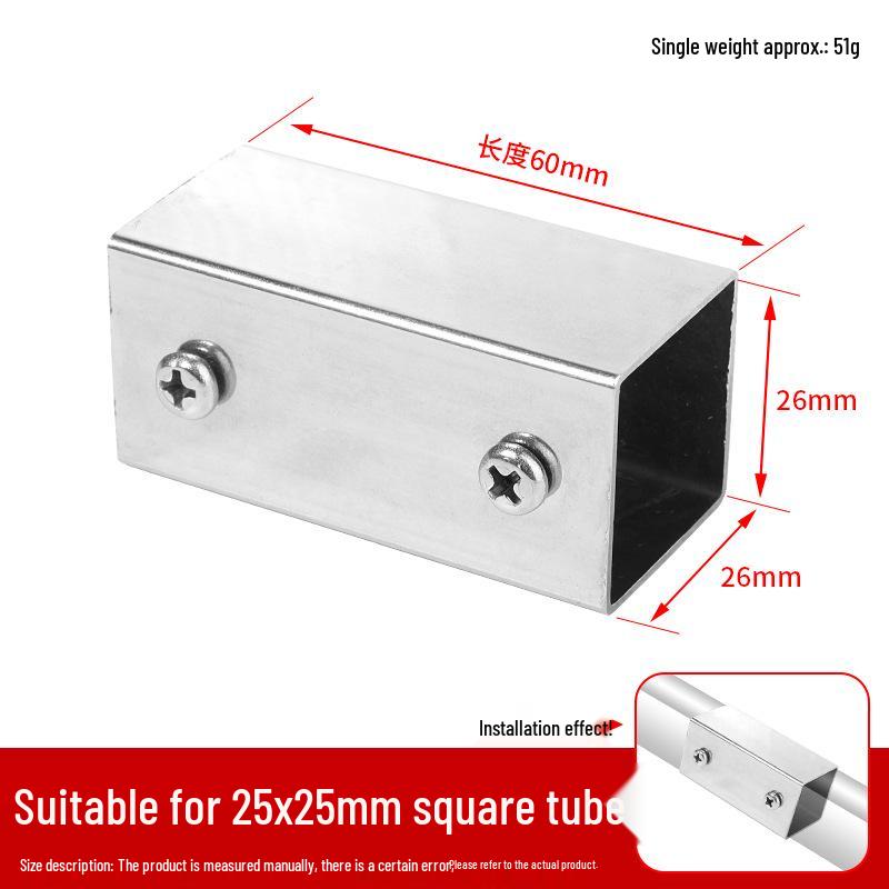 Złącza do kwadratowych rur ze stali nierdzewnej 25x25mm: Trójnik 90°, Czterodrogowy, Złączki bez spawania