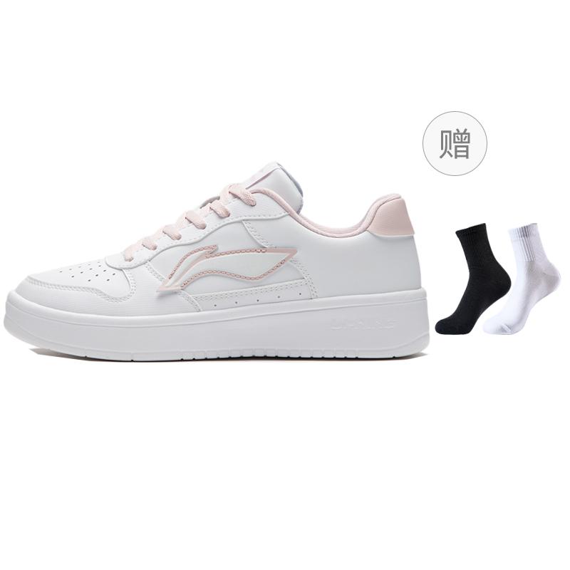 Li Ning Pontoons Low Top Skateboard Shoes Women's White Pink AGCS420-5