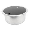 RV Bar Sink 10.2 X 5.1inch Stainless Steel Round Kitchen Sink with Tempered Glass Lid 40mm Drain Hole for Boat Caravan
