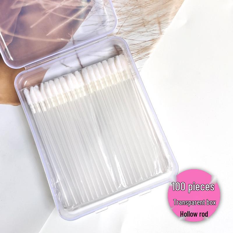 50/100-Pack Boxed Disposable Flocked Lip Brush Wands - Portable Lip Gloss, Lipstick, Lip Liner, & Lip Mask Brushes