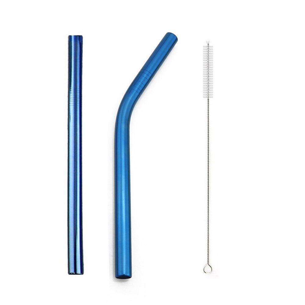 Drinking Straws Travel Set Reusable Stainless Steel Straws Extra Wide 12MM Metal Straw With Cleaner Brush Portable Bag