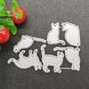 Multipurpose Kitten Animal Shape Cutting Dies Carbon Steel Die Cut Metal Embossing Stencils for Card Making Scrapbooking