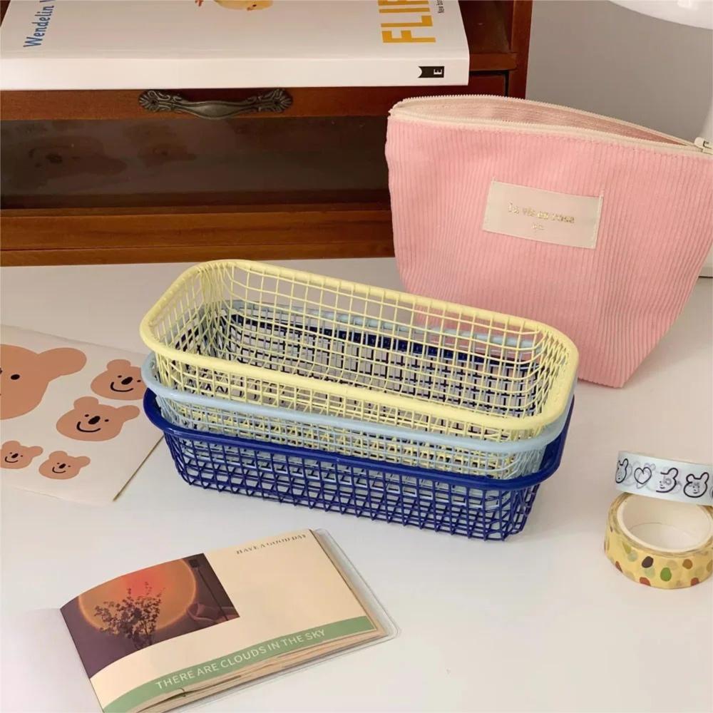 Metal Organizer Basket Mini Make Up Sorting Holder New Storage Basket Office Stationery