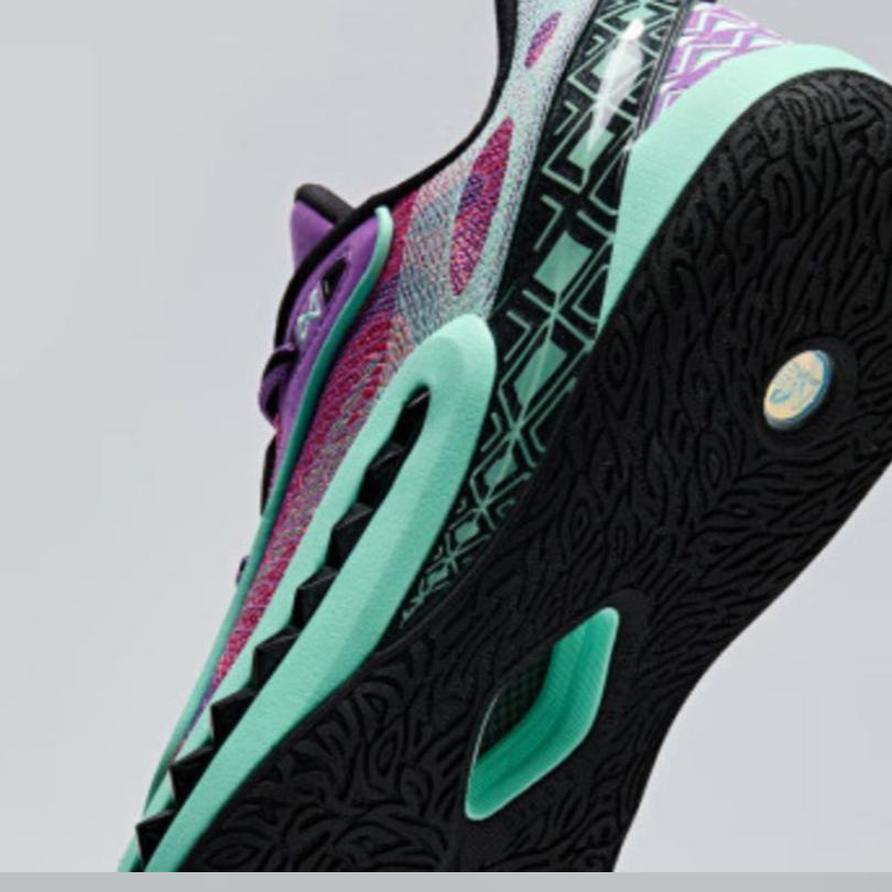 Anta Crazy Tide 6 Fashion Versatile Shock Absorbing Wear Resistant Non Slip Low Top Basketball Shoes Men Sneaker Purple Pink Green 112431111-5