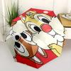 Red Chip 'n' Dale Cartoon Automatic Open/CloseUmbrella-CuteUmbrella with Cute Design, Portable 3-Fold Compact Umbrella for Men & Women, Vale