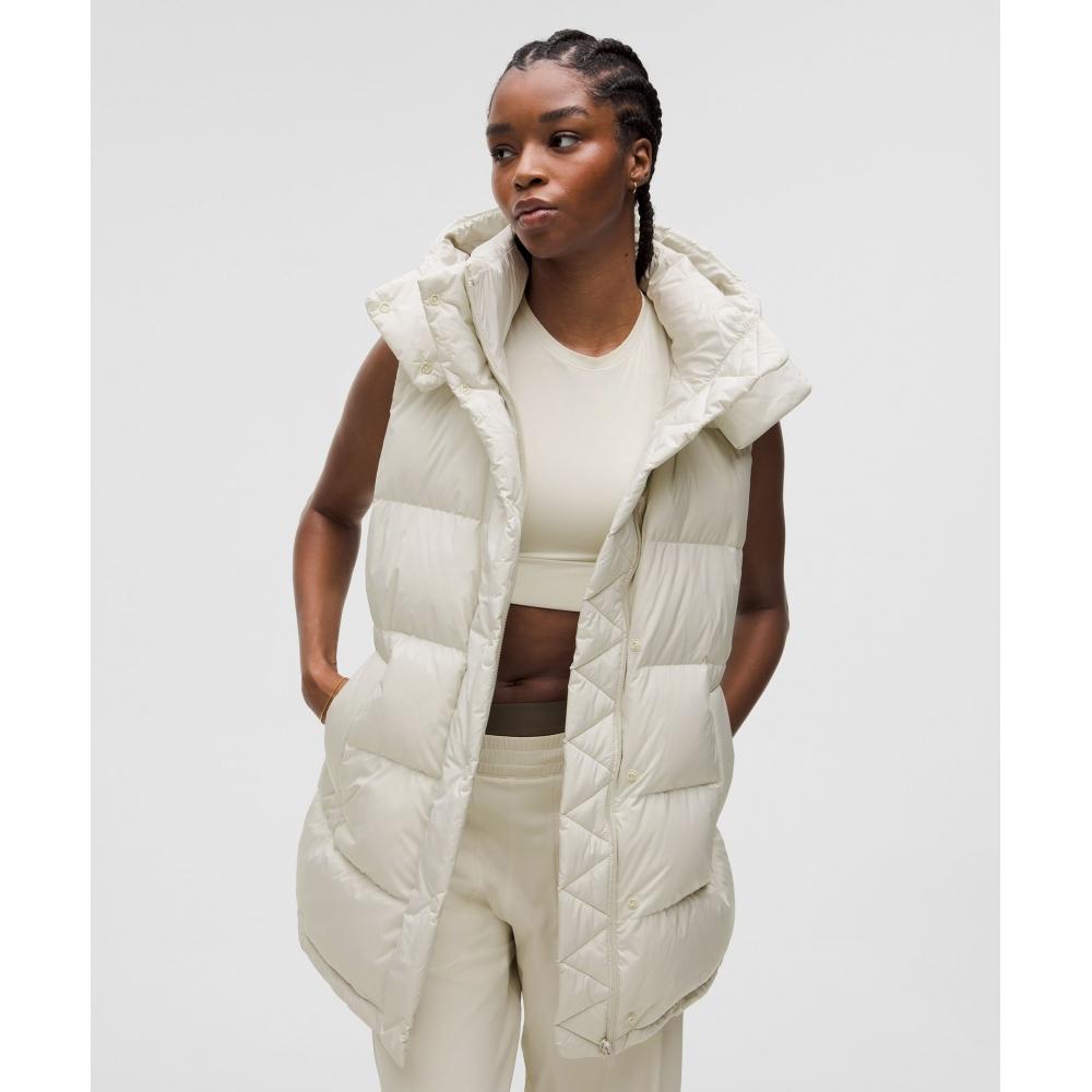 

Lululemon Wunder Puff 600 Down Fill Mid Length Vest Bone 8