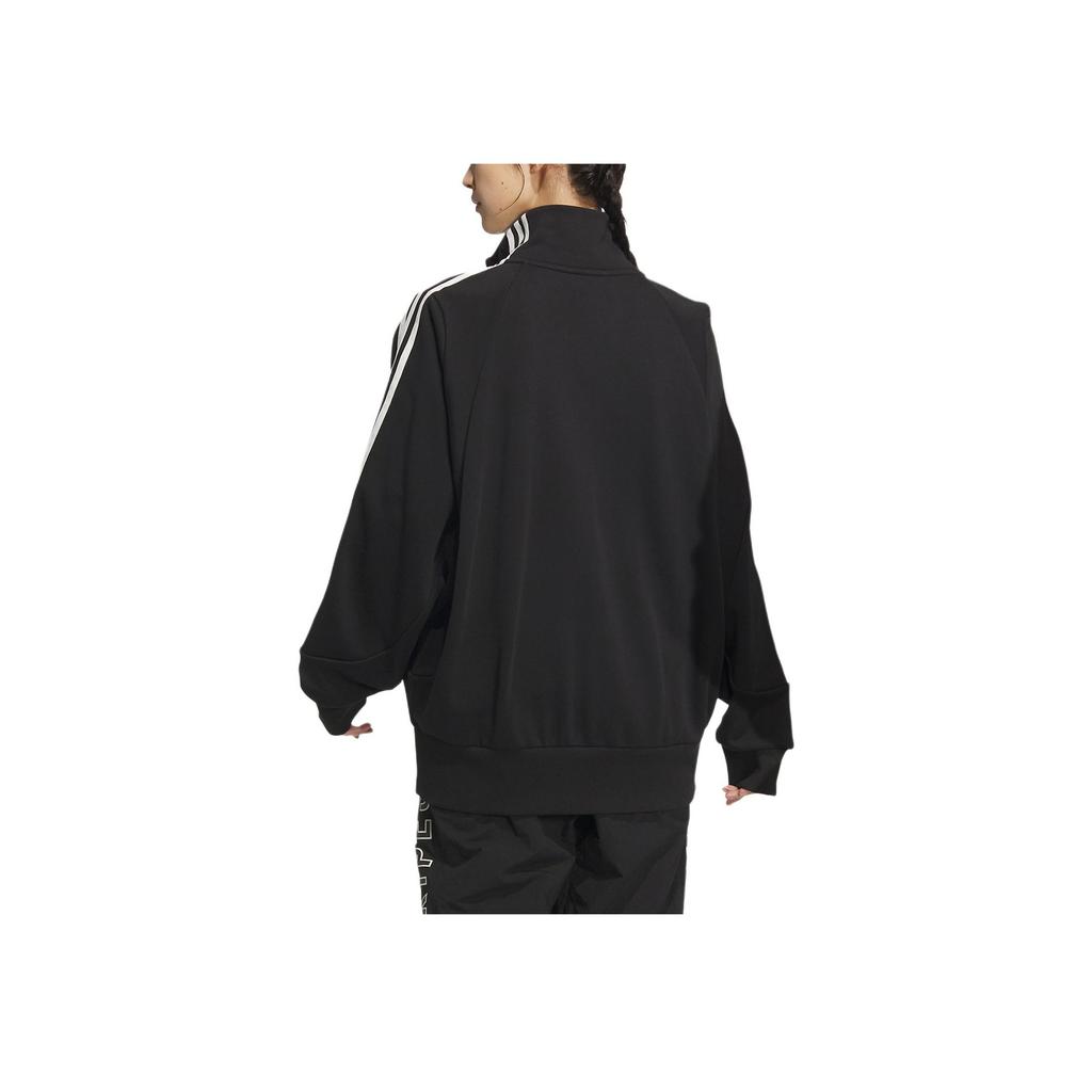 Adidas 3-Stripes Knit Track Top Retro Sports Stand Collar Casual Side Stripe Jacket Unisex Jacket Black JI6649