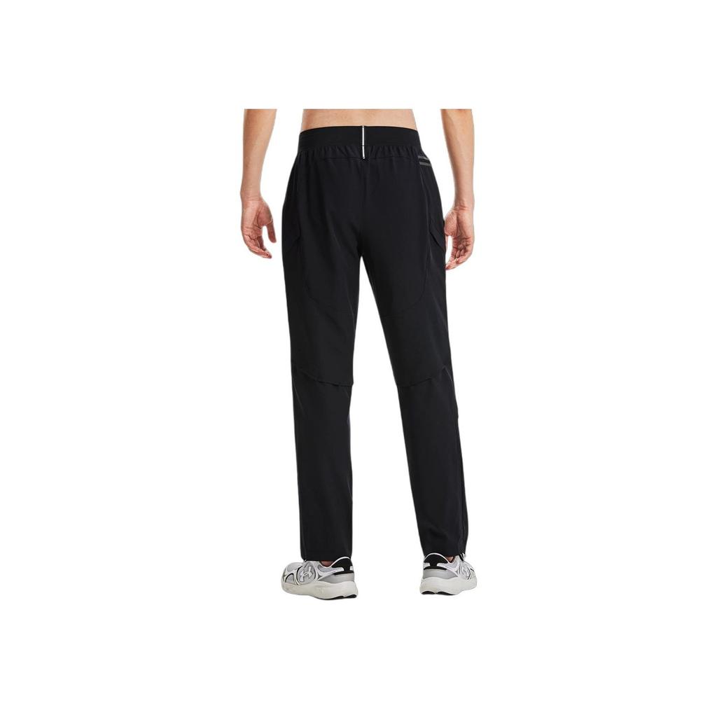 Under Armour Anywhere Solid Color Elastic Waist Straight Leg Knit Sports Pants Men Pants Black 1378975-002