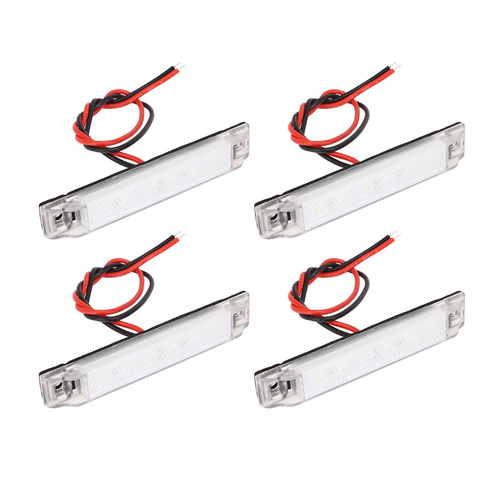 

4Pcs 6LED Side Marker Indicator Light 12V Navigation Light Strip for Yacht Kayak Boat Trailer Camper Bus RV