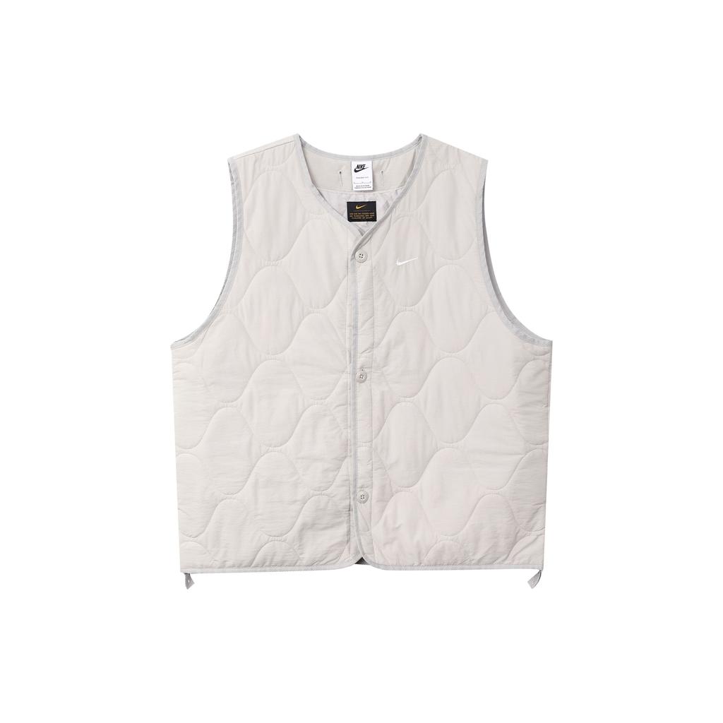 Nike Solid Warm Military Cotton Vest Men Tops Grey White DX0891-012