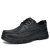 Leather shoes men's 2025 new men's casual leather shoes, genuine leather one-pedal outdoor non-slip thick-soled middle-aged and elderly father shoes