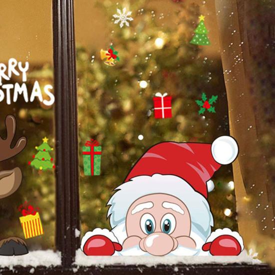 Waterproof Christmas Decoration Cute Eco-friendly White Snowflake Christmas PVC Glass Sticker Christmas Window Decal