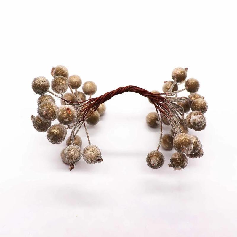 Artificial Frosted Berry Mini Double Head Christmas Holly Colorful Berries Diy Wreath Xmas Party Table Decora