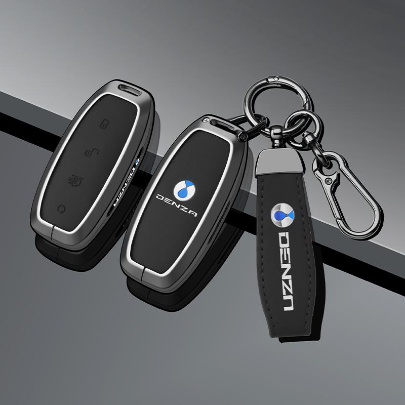 Zinc Alloy Leather Car Remote Key Holder Key Case Byd Denza D9 N7 N8 Key Holder Car Key Case Keychain Accessories