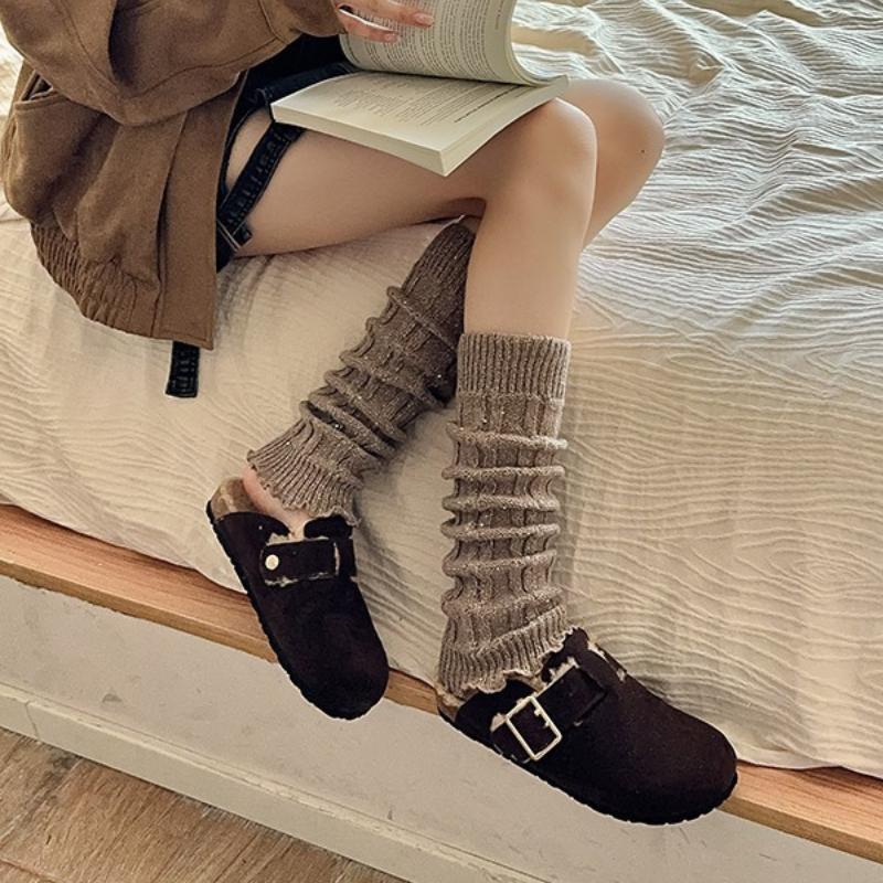 Autumn and Winter Sweet Women Leg Warmers Thin Knitted Long Heap Socks